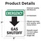 Signmission Gas Shutoff (Down Arrow) With Symbol, 5 in W x Rectangle, Vinyl Decal OS-2PACK-EM-D-57-V-10503 - alternate 4